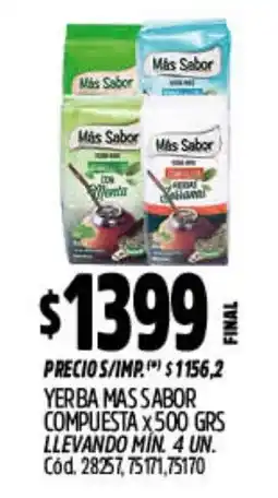 Supermercados Yaguar Más sabor yerba mas sabor compuesta oferta