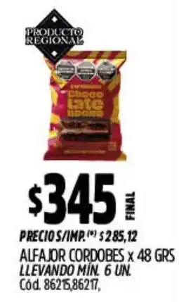 Supermercados Yaguar Alfajor cordobes oferta