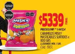 Supermercados Yaguar Misky caramelos masticables surtidos oferta