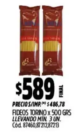 Supermercados Yaguar Bimbo fideos torino oferta