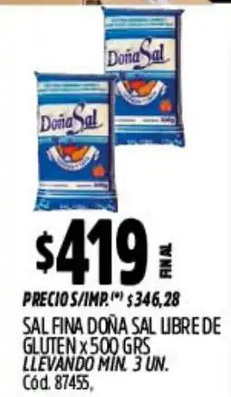Supermercados Yaguar Doña Sal sal fina sal libre de gluten oferta