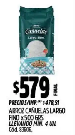 Supermercados Yaguar Canuelas arroz largo fino oferta