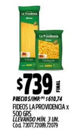 Supermercados Yaguar La providencia fideos oferta