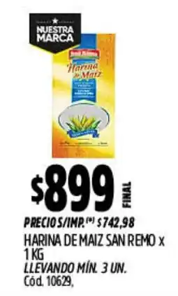 Supermercados Yaguar San remo harina de maiz oferta