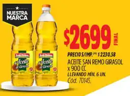 Supermercados Yaguar San remo aceite de girasol oferta