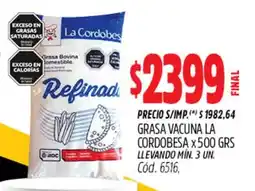 Supermercados Yaguar La cordobesa grasa vacuna refinada oferta