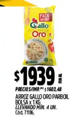 Supermercados Yaguar Gallo arroz gallo oro parboil oferta