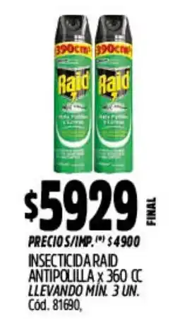 Supermercados Yaguar Raid insecticida antipolilla oferta