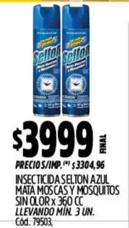 Supermercados Yaguar Selton insecticida azul mata moscas y mosquitos sin olor x 360 cc oferta