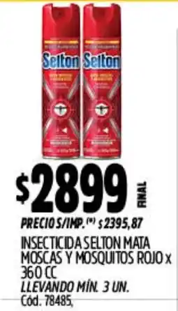Supermercados Yaguar Selton insecticida mata moscas y mosquitos rojo oferta
