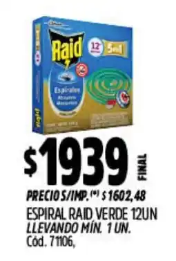Supermercados Yaguar Raid espiral verde oferta