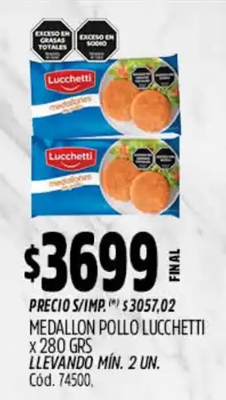 Supermercados Yaguar Lucchetti medallones de pollo oferta
