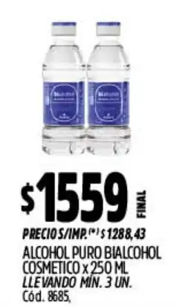 Supermercados Yaguar Alcohol puro bialcohol cosmético oferta