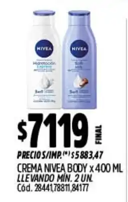 Supermercados Yaguar Nivea crema body oferta