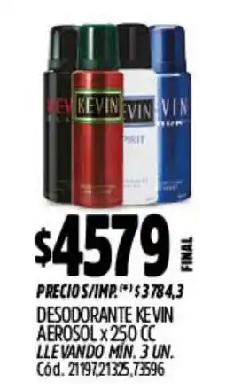 Supermercados Yaguar Kevin desodorante aerosol oferta