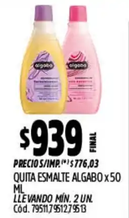 Supermercados Yaguar Algabe quita esmalte oferta