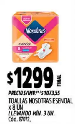 Supermercados Yaguar Nosotras toallas esencial oferta
