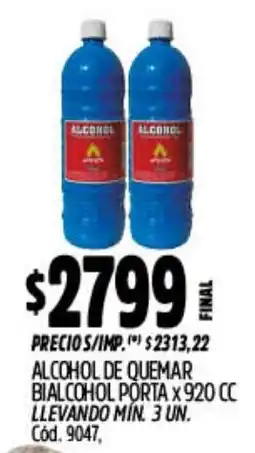 Supermercados Yaguar Bialcohol alcohol de quemar porta oferta