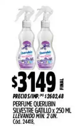 Supermercados Yaguar Querubin perfume silvestre gatillo oferta