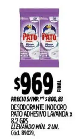 Supermercados Yaguar Pato desodorante inodoro adhesivo lavanda oferta
