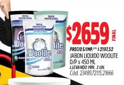 Supermercados Yaguar Woolite jabon liquido oferta