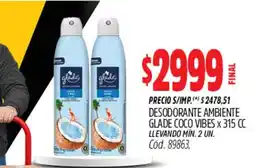 Supermercados Yaguar Glade desodorante ambiente coco vibes oferta
