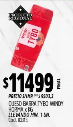 Supermercados Yaguar Tybo queso barra windy oferta