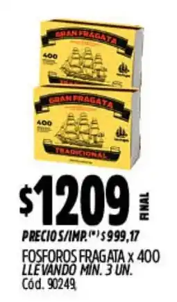 Supermercados Yaguar Gran pragata fosforos fragata oferta