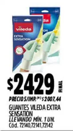 Supermercados Yaguar Vileda guantes extra sensation oferta