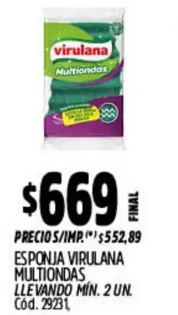 Supermercados Yaguar Virulana esponja multiondas oferta