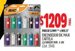 Supermercados Yaguar Bic encendedor maxi cartela oferta