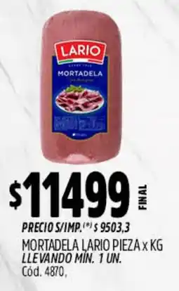 Supermercados Yaguar Lario mortadela oferta