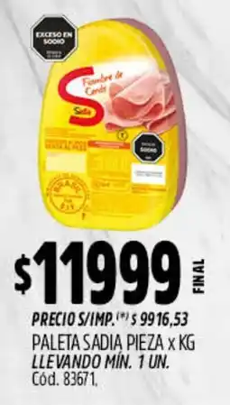 Supermercados Yaguar Sadia paleta oferta