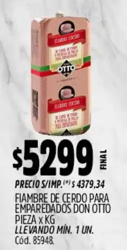 Supermercados Yaguar Don otto fiambre de cerdo para emparedados oferta