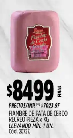 Supermercados Yaguar Fiambre de pata de cerdo oferta