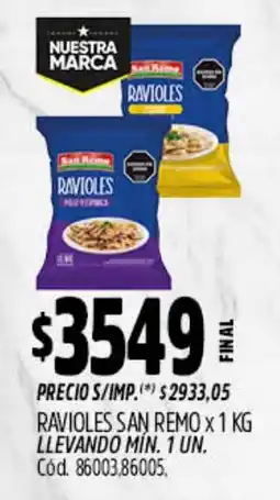 Supermercados Yaguar San remo ravioles oferta