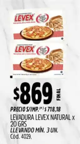 Supermercados Yaguar Levex levadura levex natural oferta