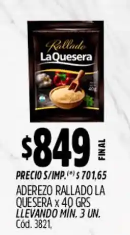 Supermercados Yaguar La quesera aderezo rallado oferta