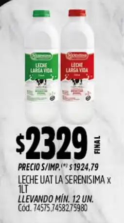 Supermercados Yaguar La serenisima leche uat larga vida oferta