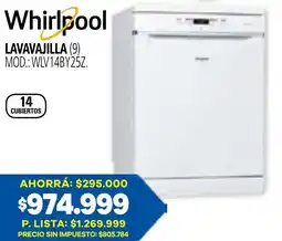 Casa del Audio Whirlpool lavavajilla oferta