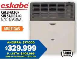 Casa del Audio Eskabe calefactor sin salida oferta