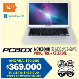 Casa del Audio Pcbox notebook oferta