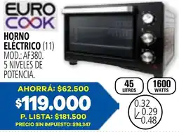 Casa del Audio Eurocook horno eléctrico oferta