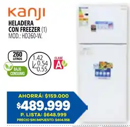 Casa del Audio Kanji heladera con freezer oferta