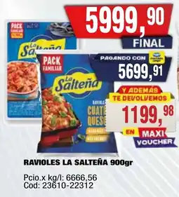 Maxiconsumo La saltena ravioles cuate queso oferta