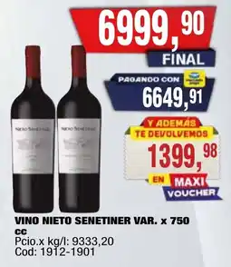 Maxiconsumo Vino nieto senetiner var. oferta
