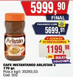 Maxiconsumo Arlistan cafe instantaneo oferta