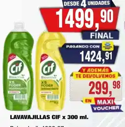 Maxiconsumo Cif lavavajillas x 300 ml. oferta