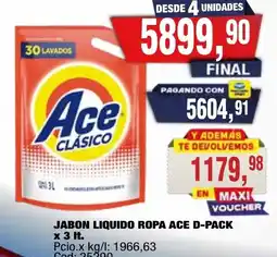 Maxiconsumo Ace jabon liquido ropa clasico oferta