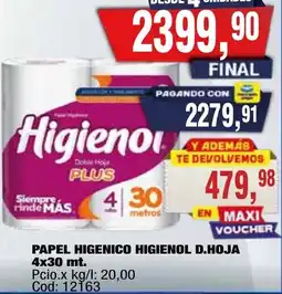 Maxiconsumo Higienol papel higienico d.hoja oferta